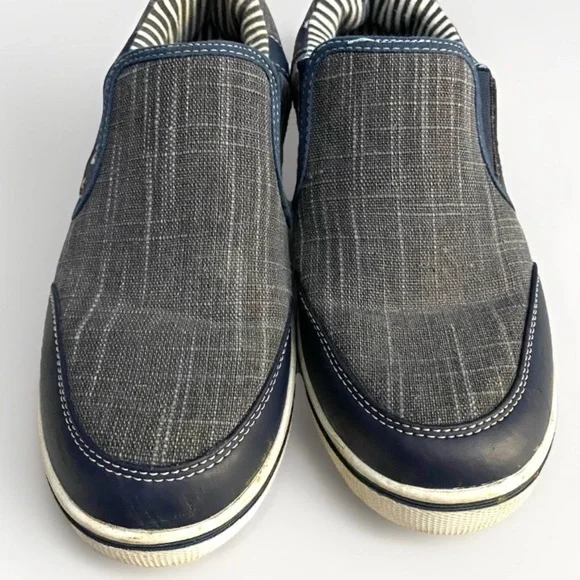 Dream Seek Nautical Blue Slip-On Canvas Mens Shoes Sneakers 8.5 Comfort Travel - Picture 3 of 10